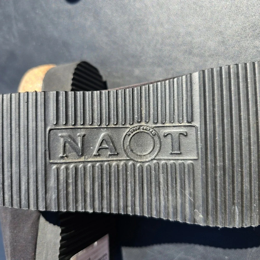 Naot Tampa Black Stretch Platform Slide Sandals Womens 37 L6 Made in Israel